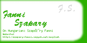 fanni szapary business card